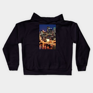 Skyline at Night - Pittsburgh, PA Kids Hoodie